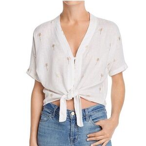 Rails White Tie-Front Blouse
